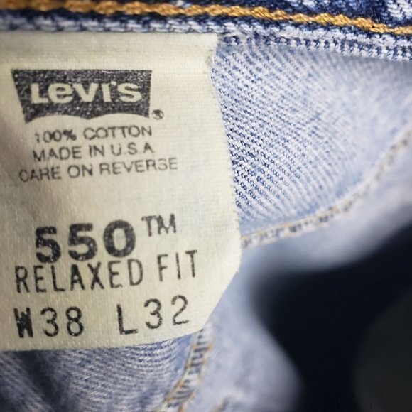 Levi's 550 Men 38 Blue Relaxed Fit Distressed Well Worn Work Jeans Grunge USA - Picture 4 of 8